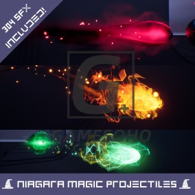 UE4虚幻 新版 法术魔法子弹丸拖尾特效Niagara Magic Projectiles 商务/设计服务 设计素材/源文件 原图主图