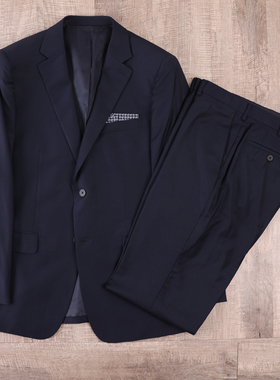 大杨代工出品MVIO男秋季藏蓝色羊毛商务休闲通勤上班西服西装套装