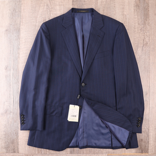 TRANDS英国羊毛桑蚕丝西装商务休闲修身男中青年西服创世蓝色春秋