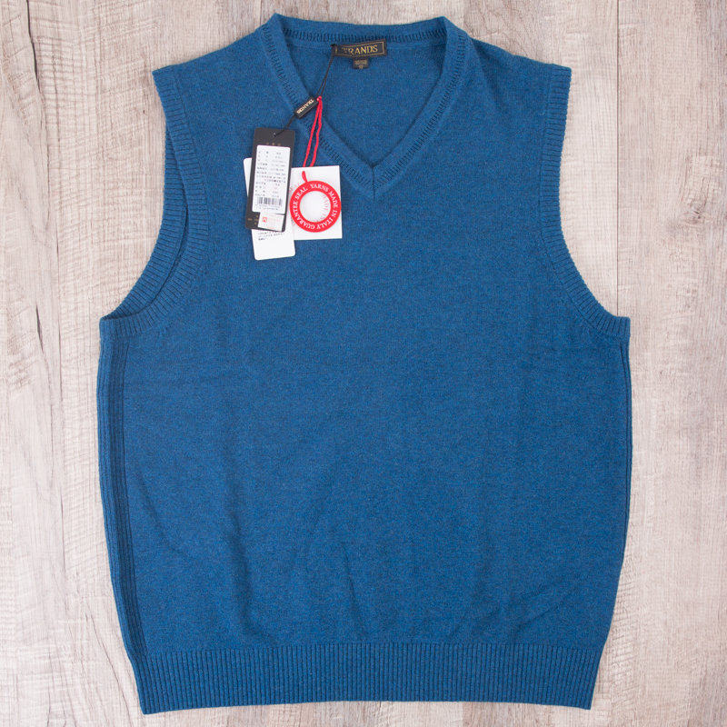 意大利山羊绒大杨创世春秋男士鸡心领马甲背心针织羊绒衫