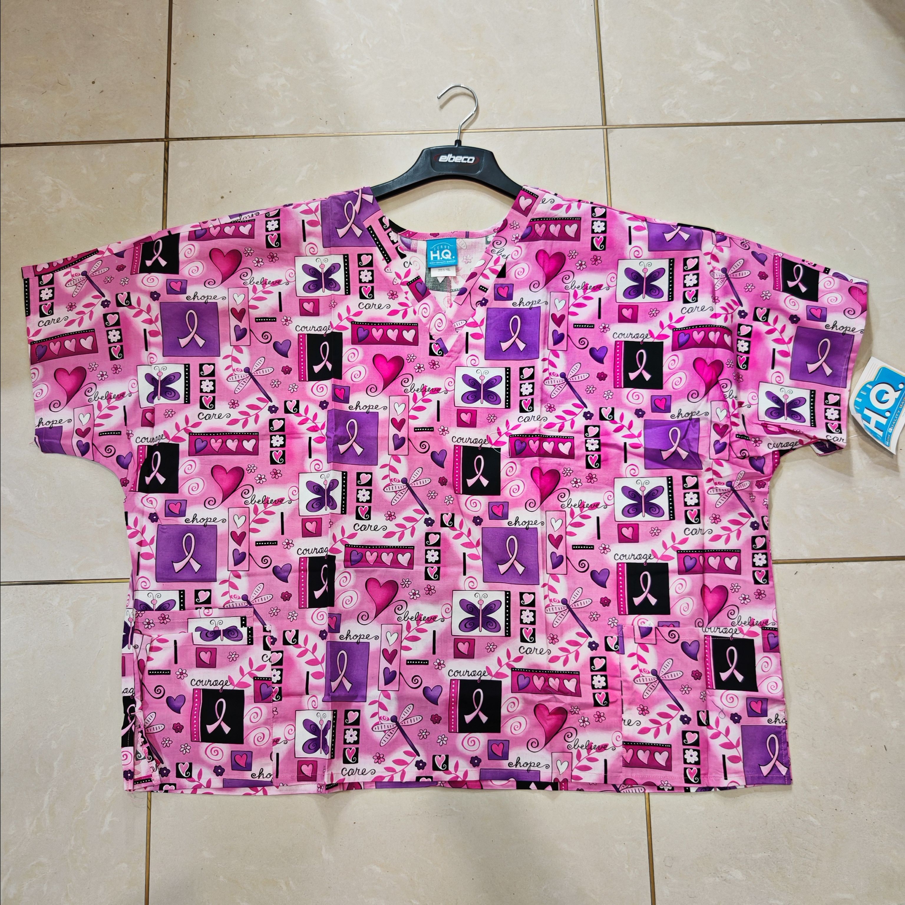 5XL 印花大码短护士服280斤 printed hospital scrubs oversize