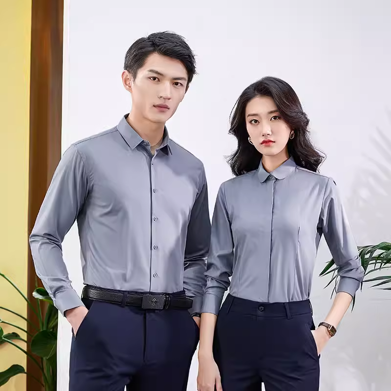 丽拉拉工厂直销春夏季女灰色衬衫气质衬衣长袖职业正装上衣OL韩版
