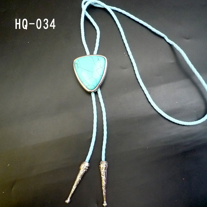 三角领结绿松石项链女韩版宝石长款百搭气质大气男衬衣毛衣链挂绳