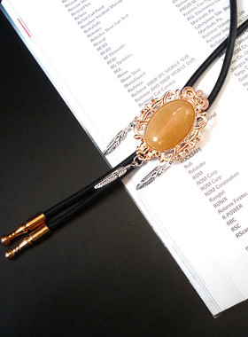 金皇冠猫眼石项链女长款波西米亚墨绿红色宝石新品配饰羽毛吊坠