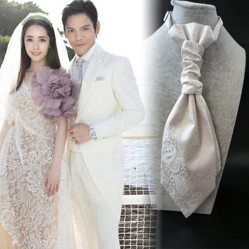 结婚领带方佑西装白礼服真丝领结