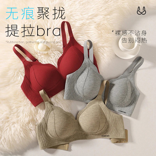 内衣女小胸聚拢塑形提拉杯收副乳防下垂美背无钢圈波浪薄款 文胸罩