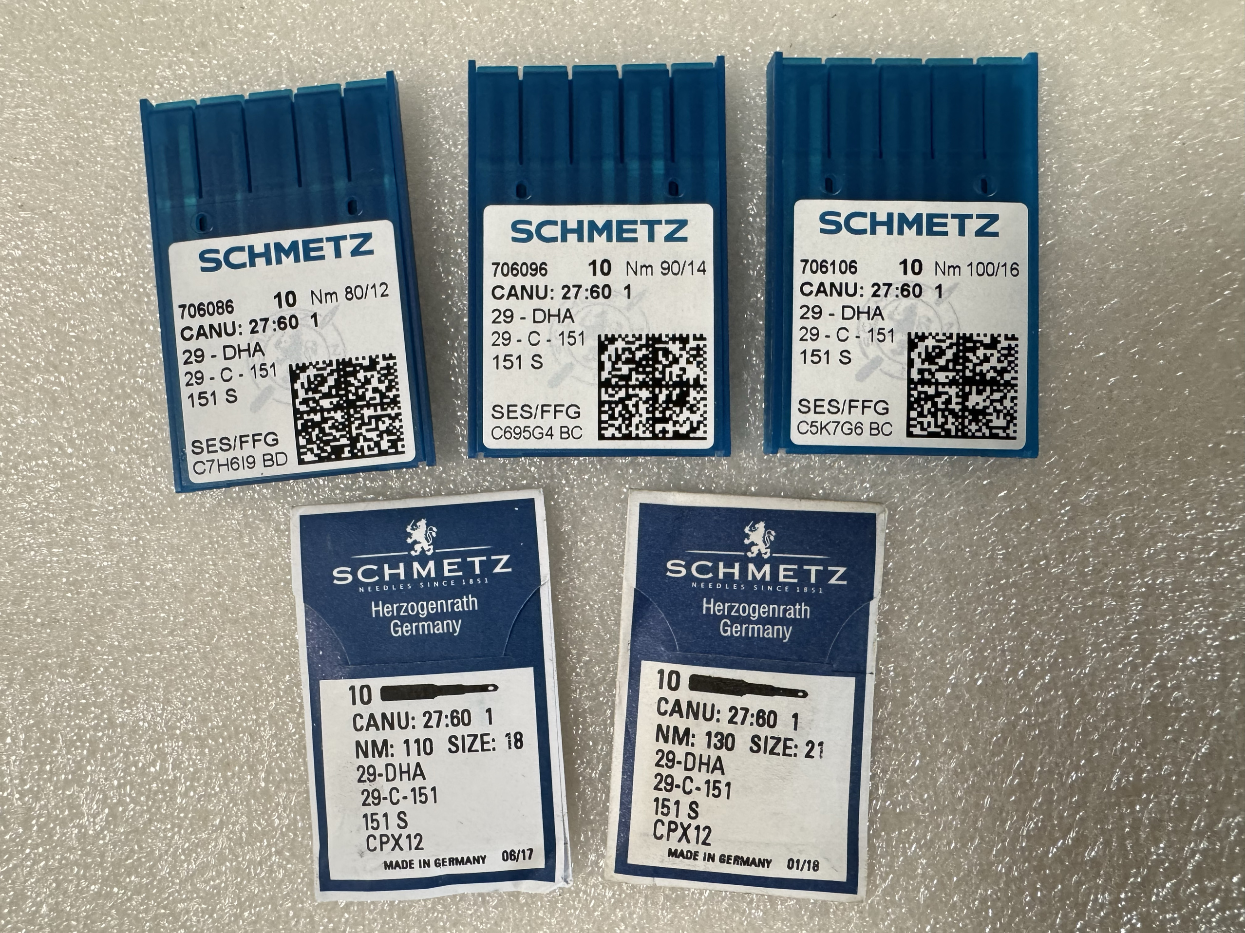 德国蓝狮车针151S蓝狮机针CPX12 钩针机专用19-C-151 珠边针