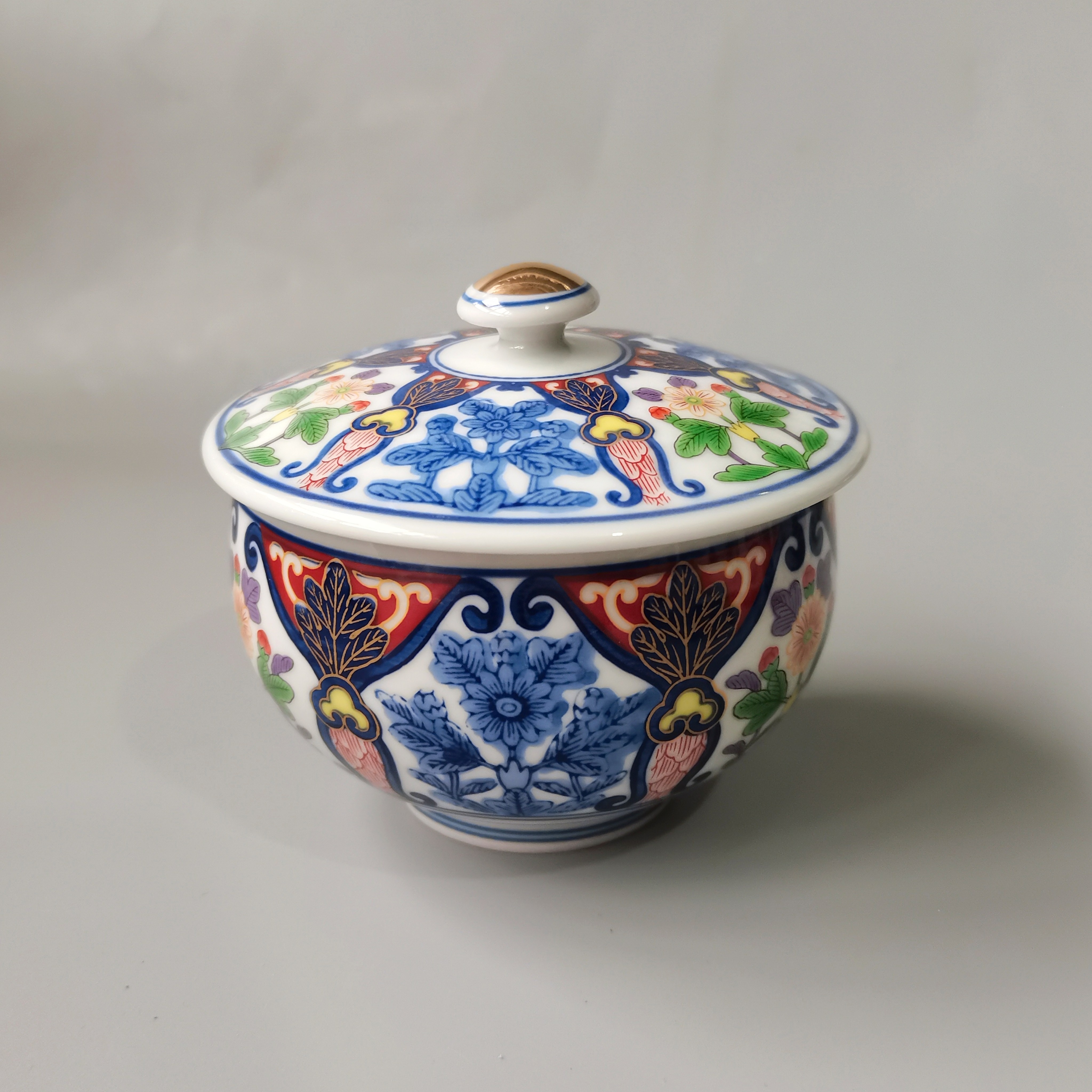 日本中古盖杯全新有田烧茶碗小盖碗复古西风窑茶杯古风宫廷风茶具