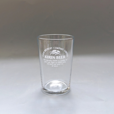 日本中古麒麟啤酒杯复古玻璃杯子全新昭和产水杯果汁杯KIRIN杯子