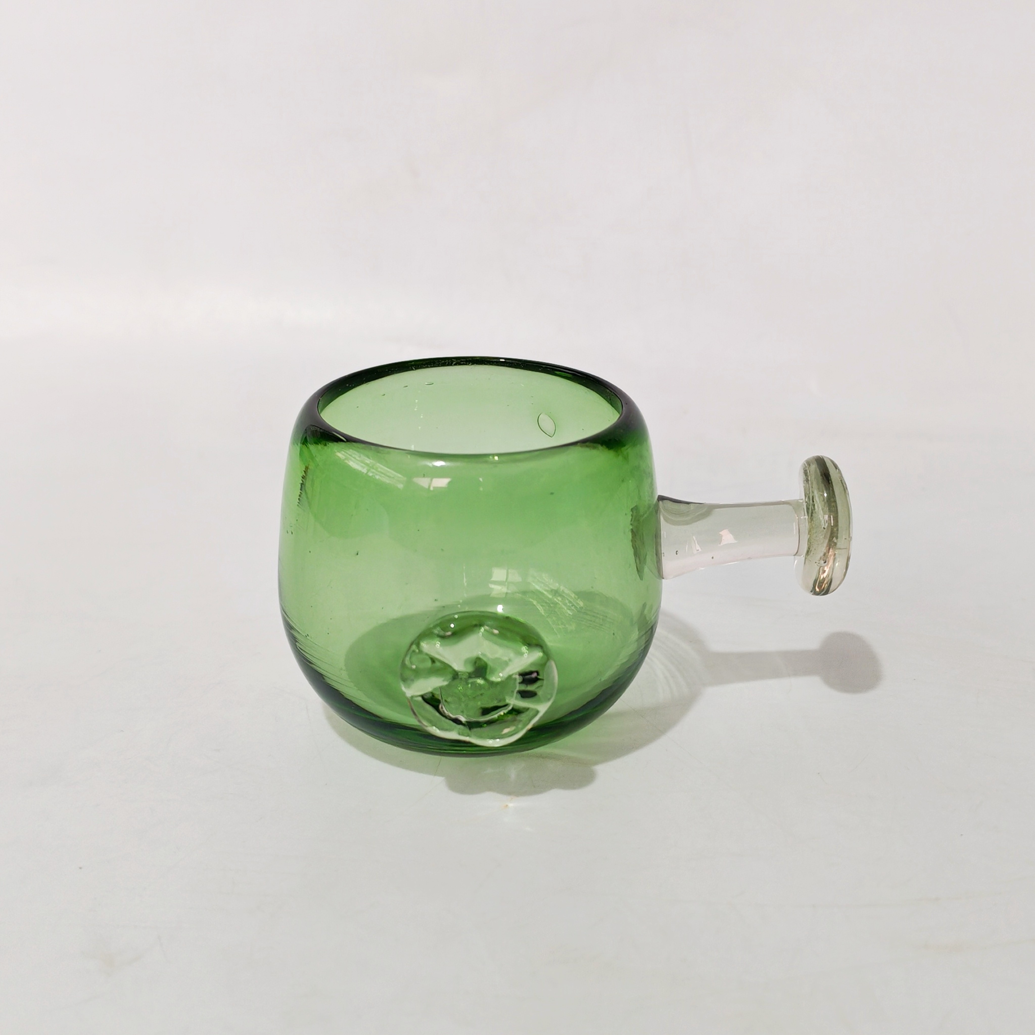日本中古手工吹制琉璃玻璃小杯子复古一口杯白酒杯小奶壶孤品瑕疵
