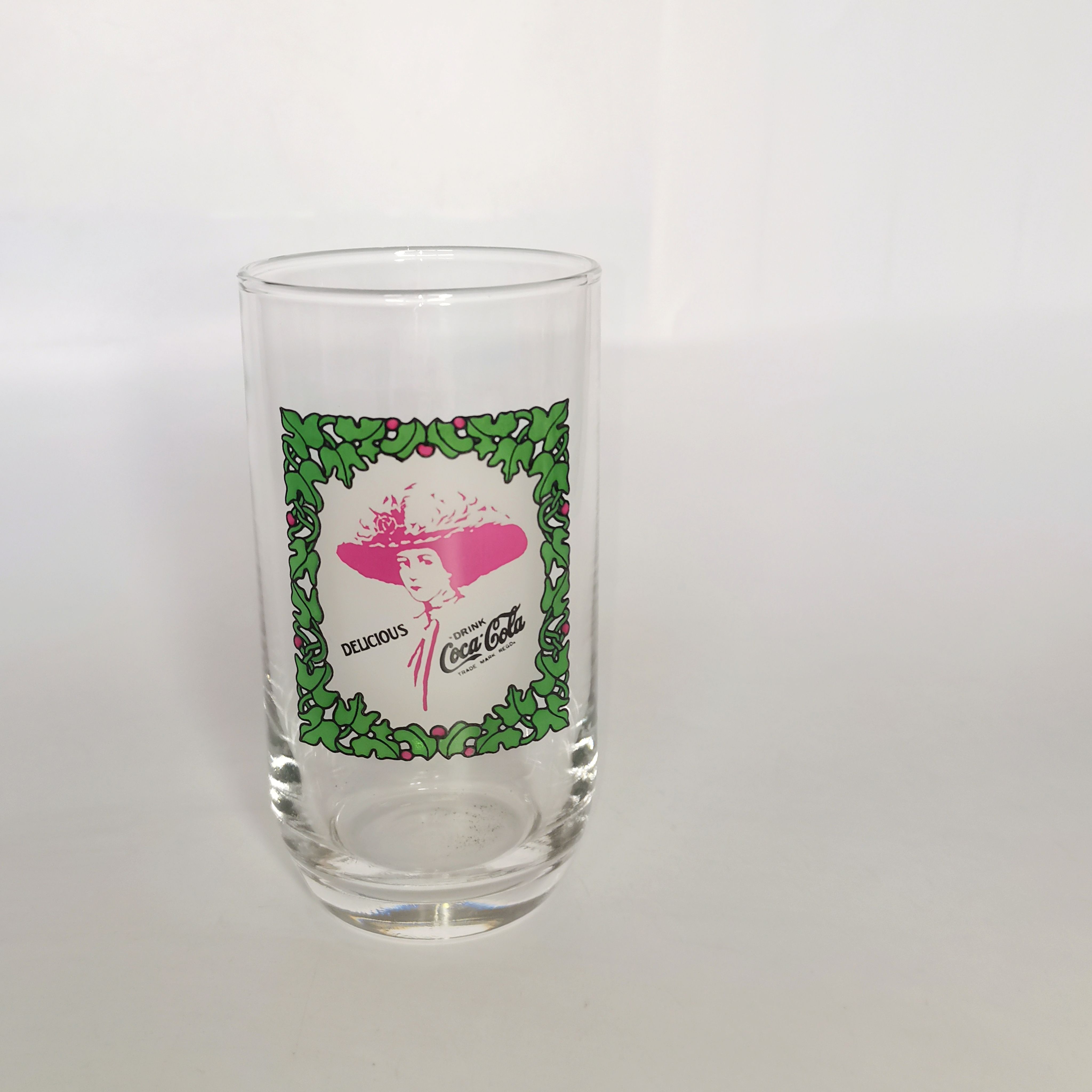 日本中古玻璃杯可口可乐纪念品啤酒杯汽水杯复古印花杯