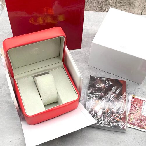 现货 欧米家红色通用款手表盒子 专柜手表收纳盒全套包装盒