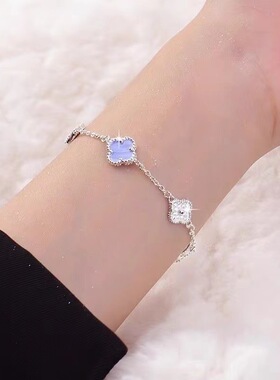 合金满钻四叶草手链女ins轻奢感小众精致手串个性百搭手饰品