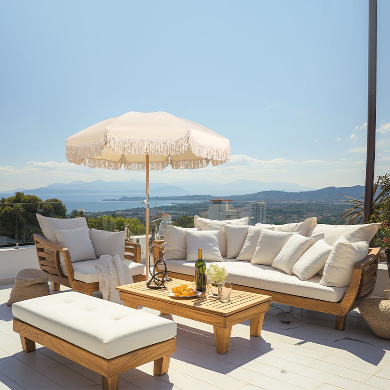 实木流苏伞新款户外遮阳伞