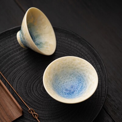 斗笠杯结晶釉陶瓷复古