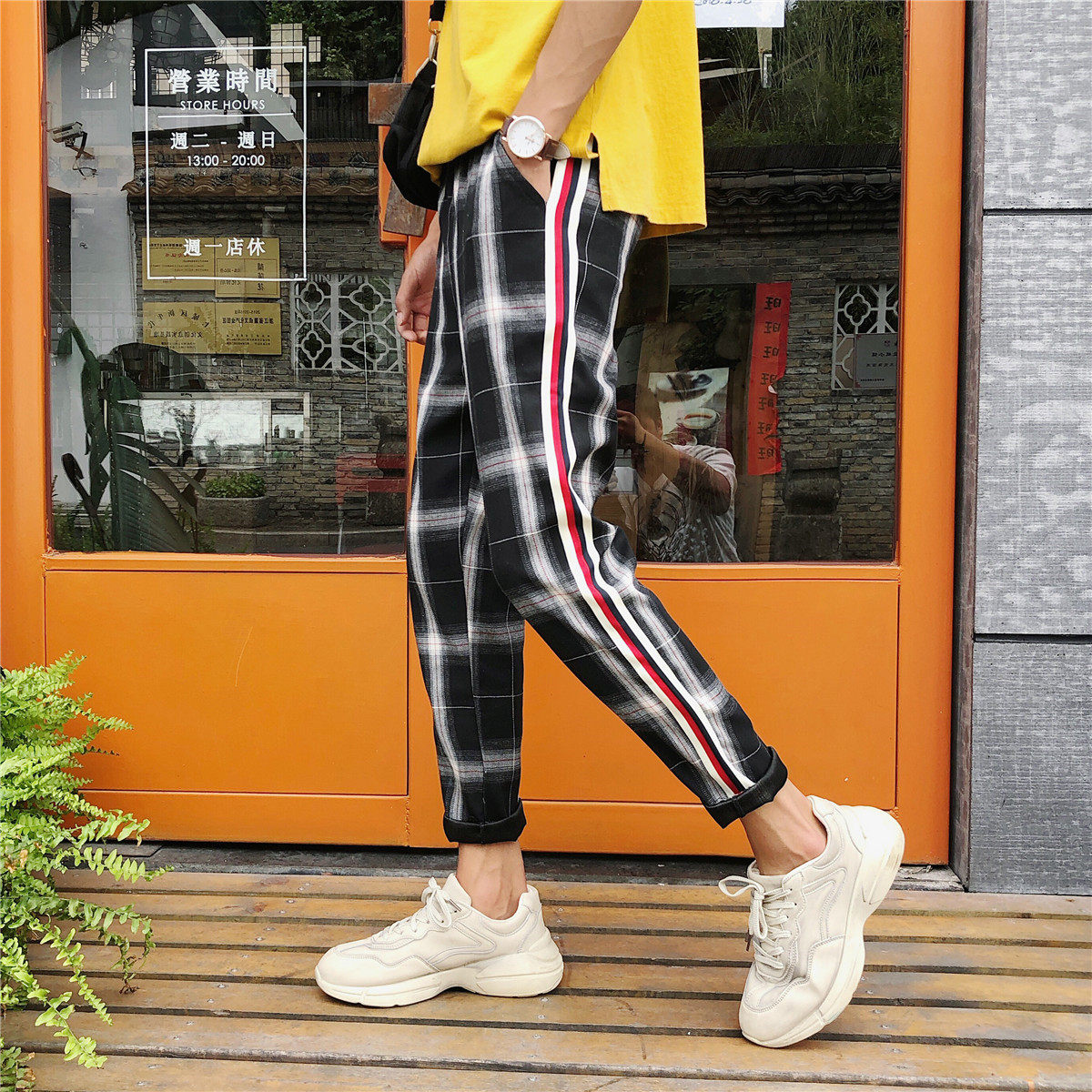 夏季嘻哈潮流男裤子韩版宽松条纹小脚休闲裤ins超火运动九分裤男|ruв категории Мужская одежда, брюки - от Buy2taobao.com для оказания профессиональной услуги покупки агента Taobao