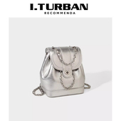 包包女韩国小众油蜡牛皮小香风链条双肩背包水桶包觅觅midding