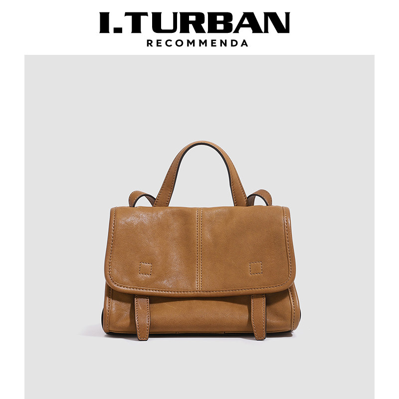 I.TURBAN植鞣牛皮复古邮差包女图片