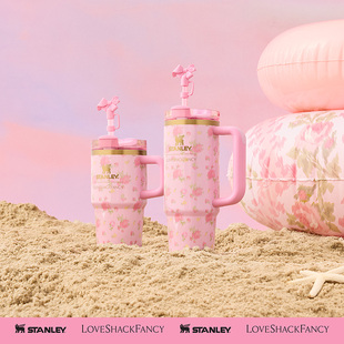 Stanley1913xLoveShackFancy联名款保温杯吸管杯大容量水杯礼盒装