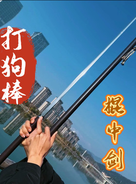 无影棍中剑打狗棒金属一体锰钢龙泉刀剑户外收藏车载冷兵器未开刃