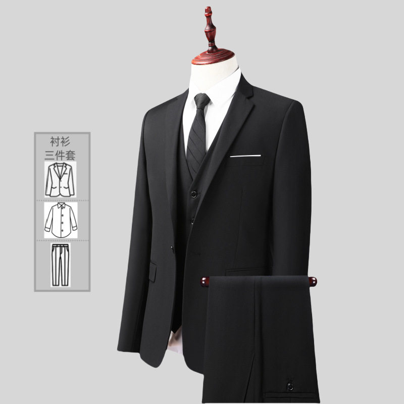 泽yp西服外套男款韩版修身时尚职业黑色正装西装男男士休闲套装高