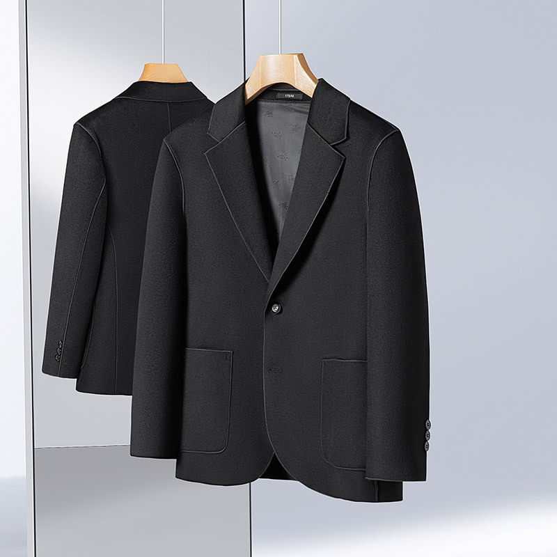 泽yp休闲男款小西装青年春秋季羊毛双面尼B版西服男装上衣外套正