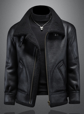 镂空 25年冬季新款皮毛一体加绒夹克男外套D209A-PT588A-P245