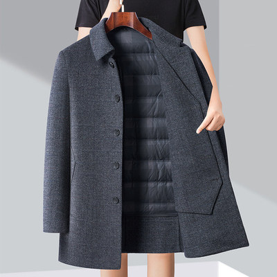冬季泽yp新款中年男士毛呢大衣