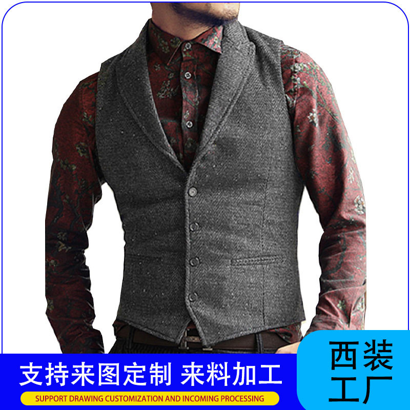 泽yp优选男士西装翻领新郎伴郎婚礼礼服马甲厂家现货背心V009