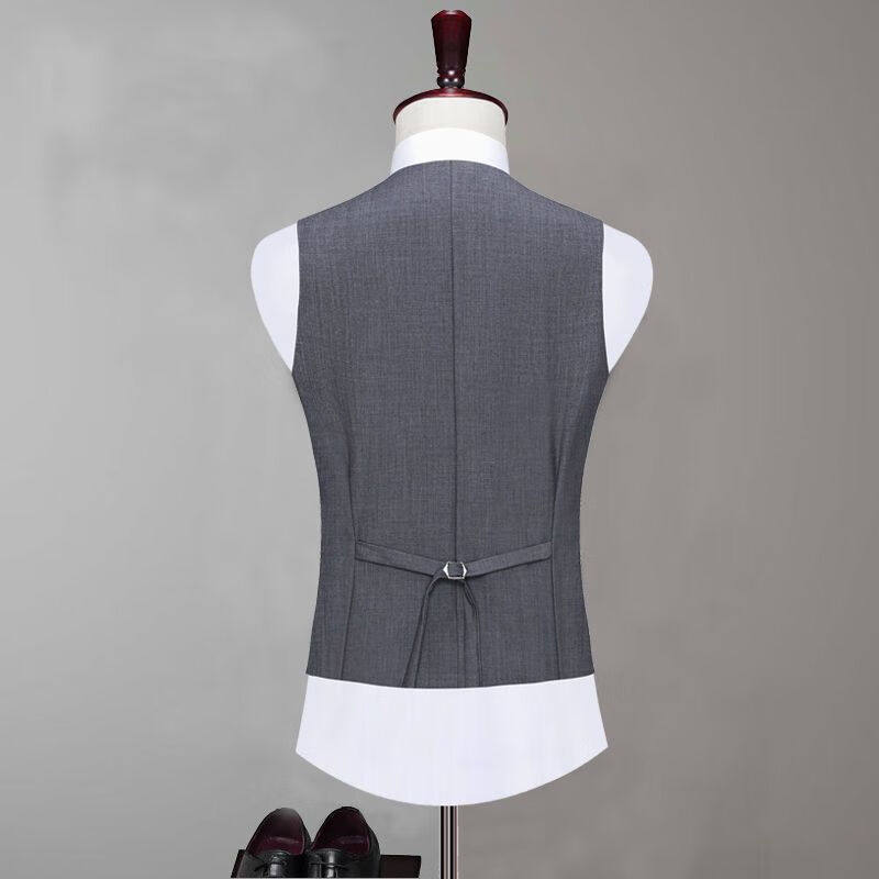 泽yp钱红黑色西装马甲男韩版修身商务正装马夹背心坎肩深灰色马褂