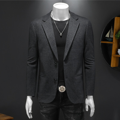 730/XZ88029/P175新羊毛混纺西服外套男商务休闲单西上衣格子暗纹
