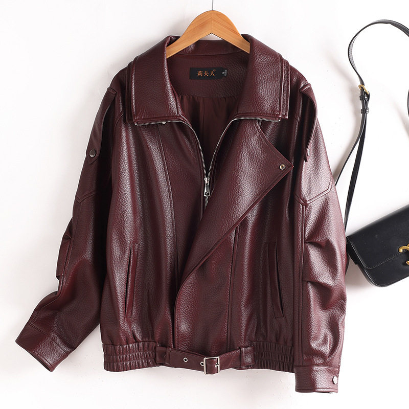 泽yp新款海宁绵羊皮衣机车女感泡皮夹克2025秋冬宽松酷飒复古外套,女装/女士精品,风衣,淘宝优惠券,粉丝福利购,淘宝优惠卷