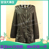 韩国炫酷带帽防风雨轻薄军绿外套开衫 中长款 风衣拉链女式 2023春季