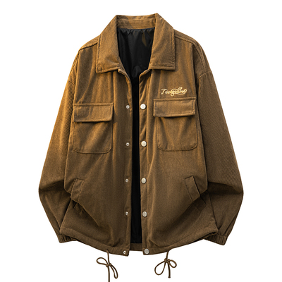 BUFFALO BOUND灯芯绒工装夹克宽松复古休闲外套男女同款户外情侣