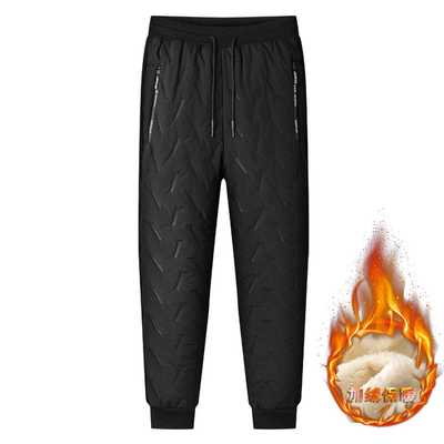 BUFFALO BOUND加绒加厚保暖裤男冬季防风束腿运动长裤黑色大码