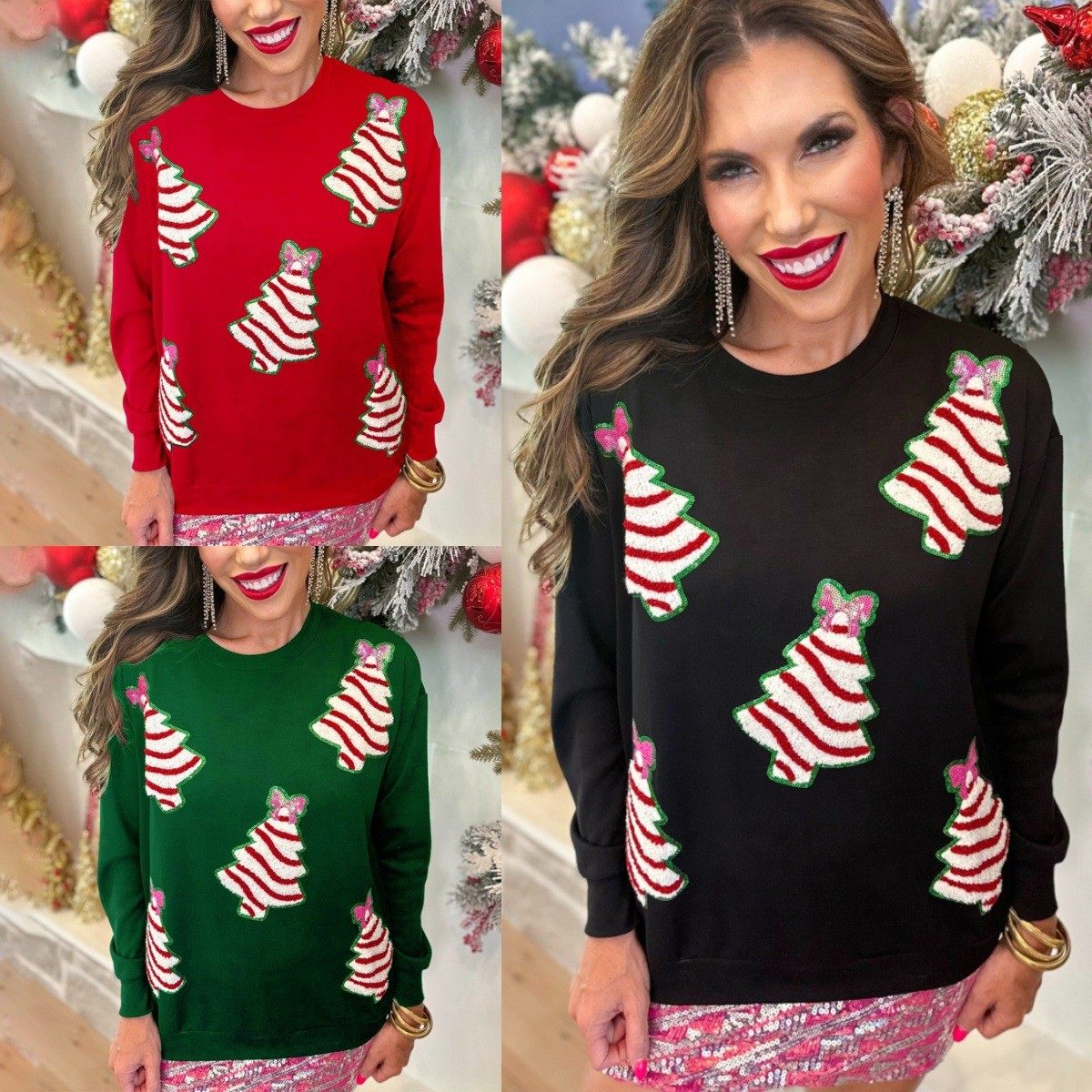 亚马逊秋冬季新款欧美跨境女装圣诞树装饰亮片卫衣休闲宽松上衣女,模玩/动漫/周边/娃圈三坑/桌游,lolita洛丽塔连衣裙,淘宝优惠券,粉丝福利购,淘宝优惠卷