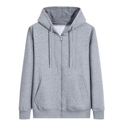 Casual Zip Long Sleeve Hoodie Jacket春秋季加绒拉炼 炼 长袖连