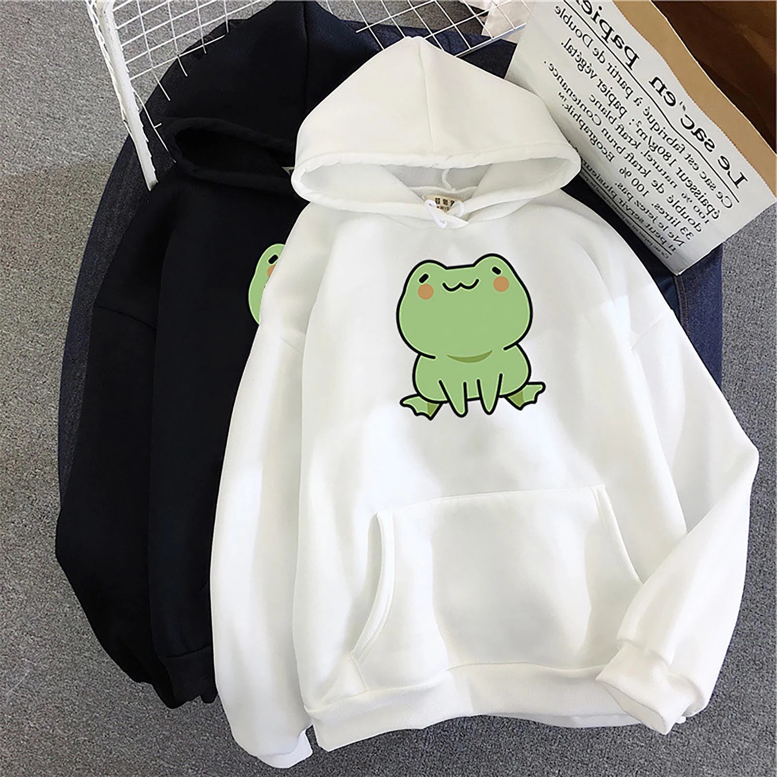 服饰速卖通  跨境新款糖果色卫衣 青蛙同款长袖抓绒上衣