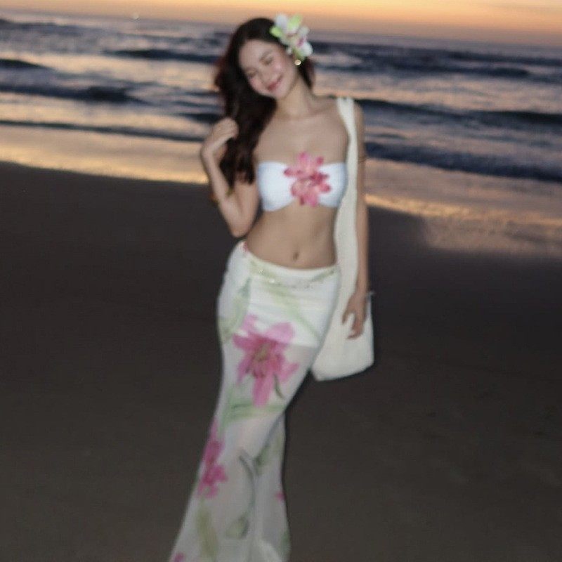 跨境欧美风独立站春夏季新款性感裹胸高腰包臀印花半身裙套装,个性定制/设计服务/DIY,连衣裙加工定制,淘宝优惠券,粉丝福利购,淘宝优惠卷