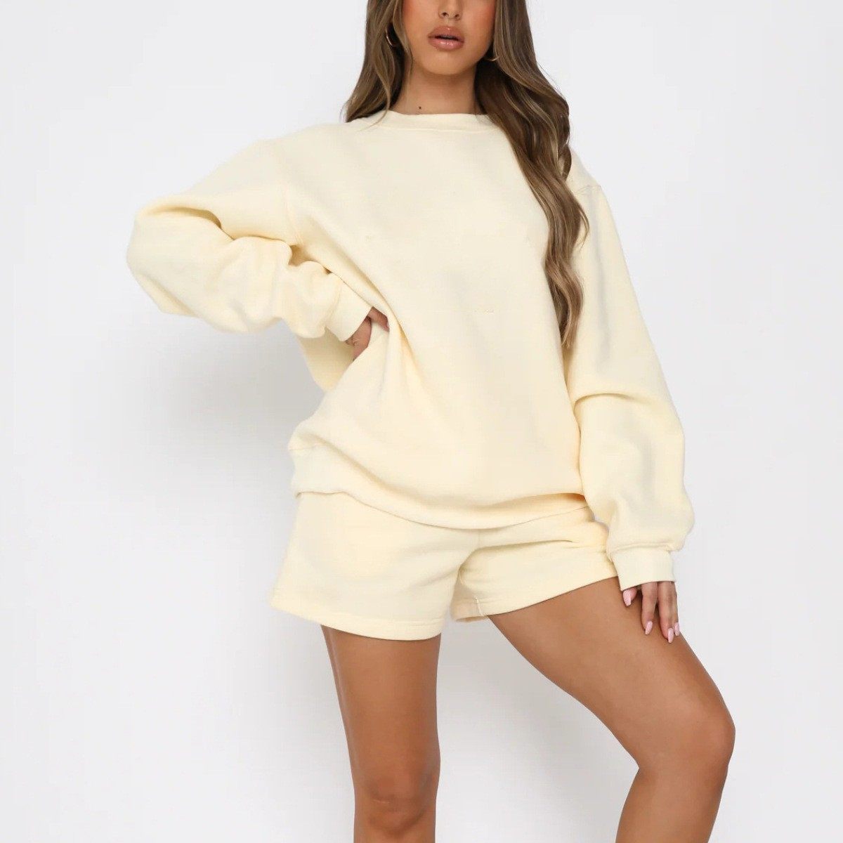 亚马逊春秋外贸女装新款 纯色宽松百搭休闲圆领卫衣短裤套装,模玩/动漫/周边/娃圈三坑/桌游,lolita洛丽塔连衣裙,淘宝优惠券,粉丝福利购,淘宝优惠卷