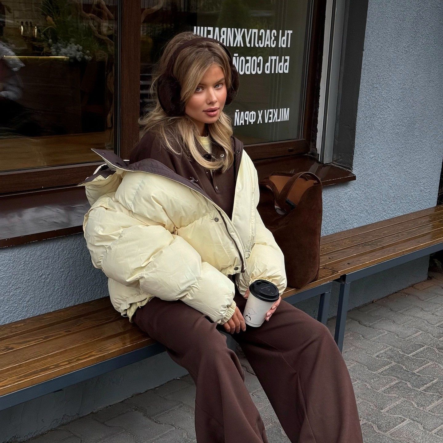 欧美时尚百搭撞色棉服外套女式秋冬新款连帽宽松小个子加厚面包服