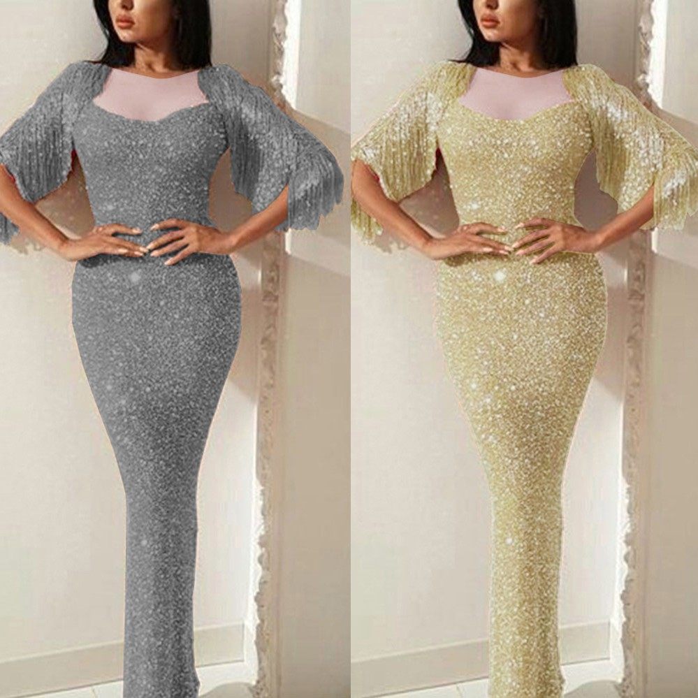 拼接流苏人气修身包臀鱼尾裙摆开叉女装欧美亮片晚礼服,个性定制/设计服务/DIY,连衣裙加工定制,淘宝优惠券,粉丝福利购,淘宝优惠卷