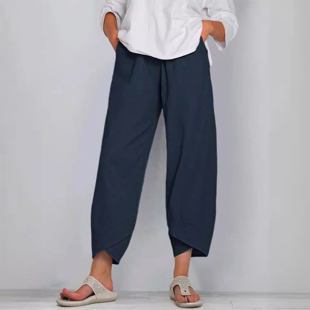 新款 独立站阔腿裤宽松休闲棉麻松紧腰九分裤女,个性定制/设计服务/DIY,连衣裙加工定制,淘宝优惠券,粉丝福利购,淘宝优惠卷