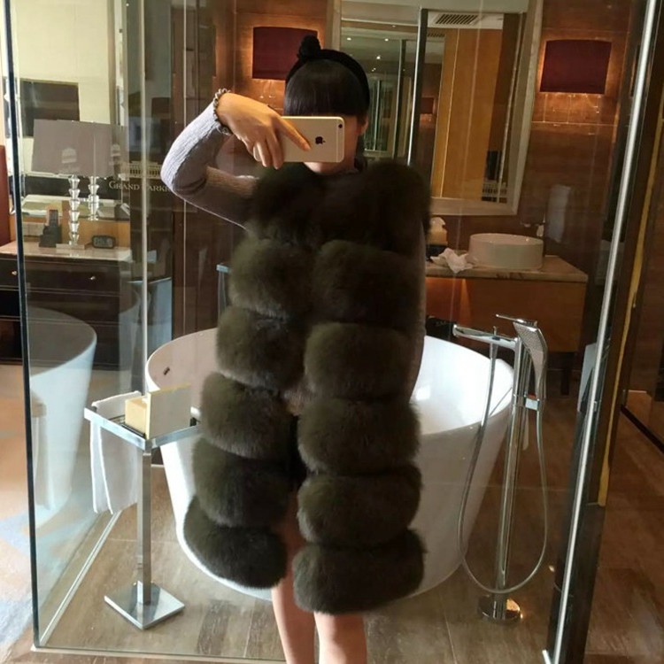 海宁皮草厂家仿狐狸毛皮草马甲新款中长款背心韩版显瘦外套