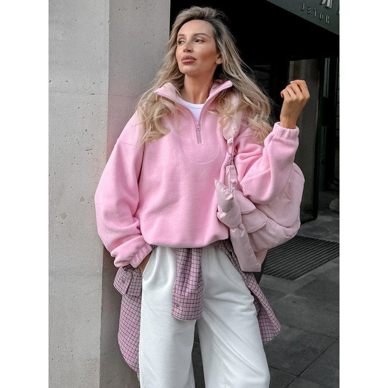 欧美秋冬新款宽松立领套头卫衣女秋独立站时尚跨境摇粒绒上衣,模玩/动漫/周边/娃圈三坑/桌游,lolita洛丽塔连衣裙,淘宝优惠券,粉丝福利购,淘宝优惠卷