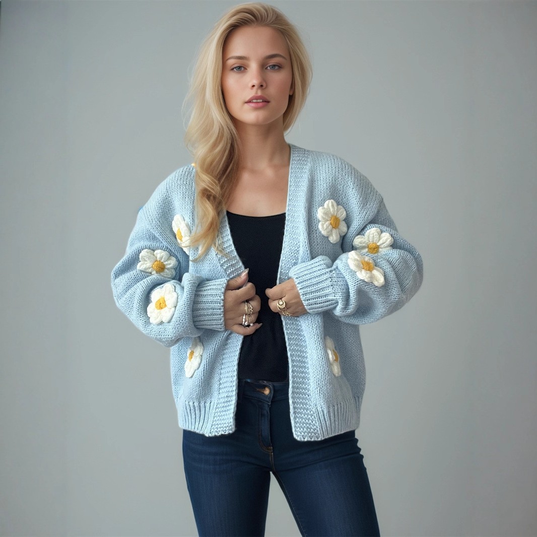 Новый сшитый кардиган в цветочек