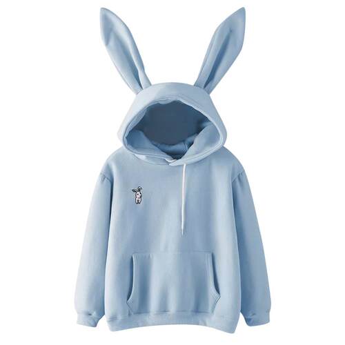 Fleece rabbit ears hooded sweatshirt春秋季抓绒兔耳朵连帽卫衣