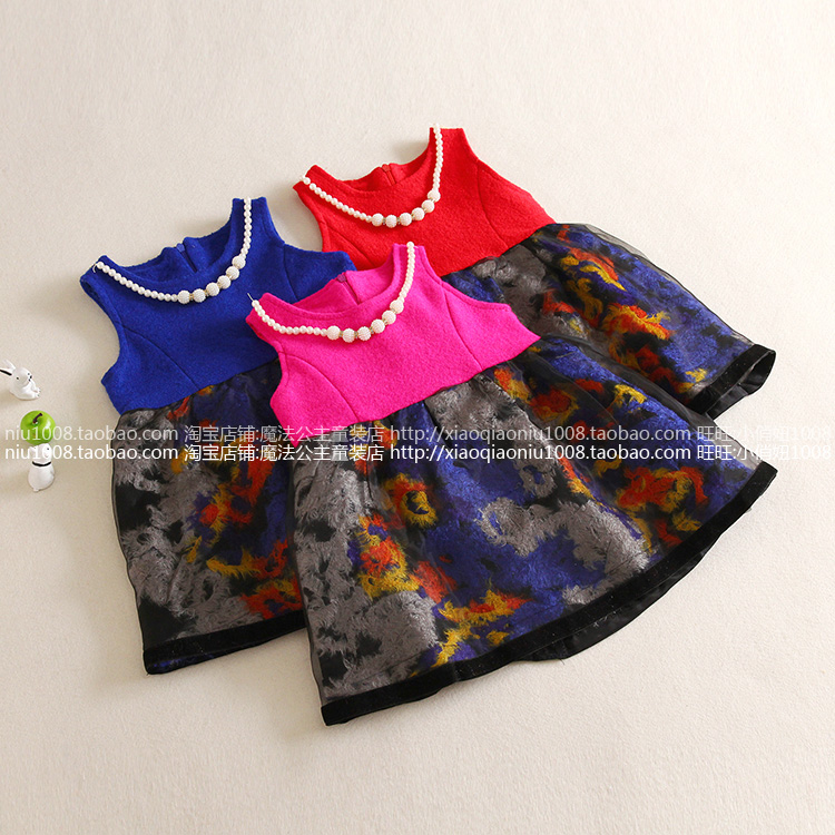 中小童秋冬毛呢加厚背心裙