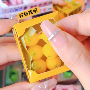 正版日本微缩食玩水果面包盒捏捏乐仿真迷你模型小摆件挂件玩具