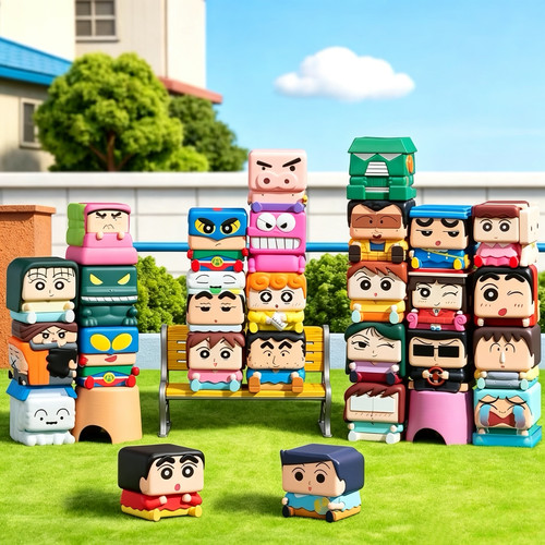 泡泡正版蜡笔小新POPCUBE-1-2-3系列手办盲盒摆件潮玩玩具